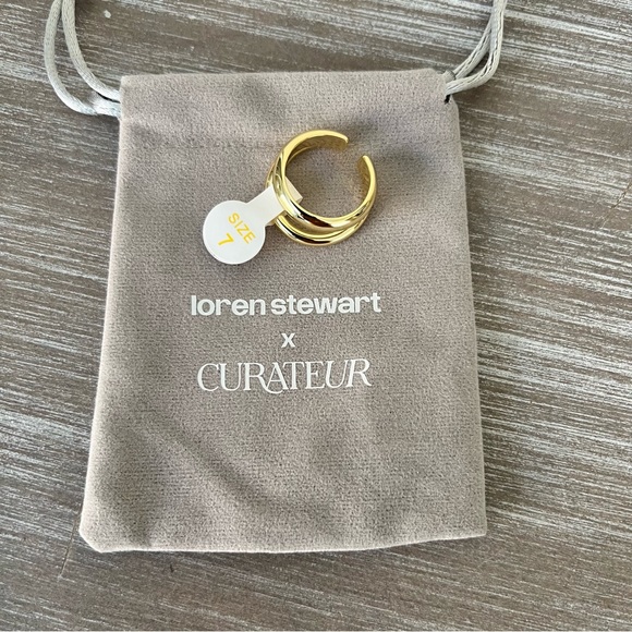 NEW Loren Stewart x Curateur Deux Open Band Ring 14k Yellow Gold Plated Size 7 - Picture 7 of 9